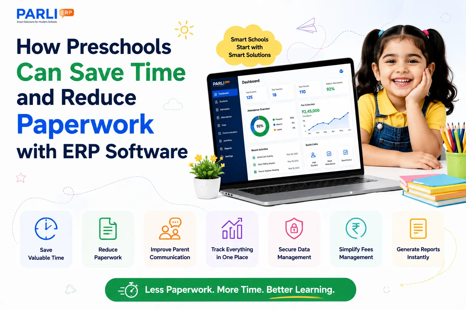How Preschools Can Save Time and Reduce Paperwork with ERP Software | PARLI School ERP Blog